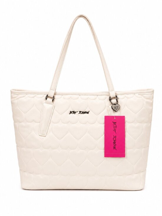 Betsey Johnson Handbags - Betsey Johnson Xototo Quilted Heart Tote Bag Chalk White BM30635 NWT